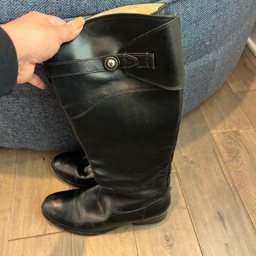 Black leather Frye boots